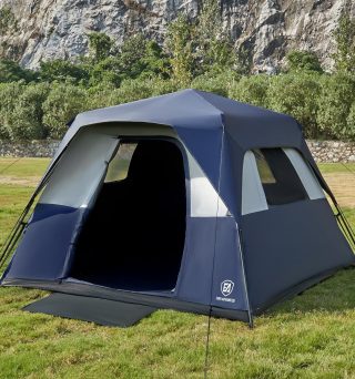 EVER ADVANCED 6 Person Blackout Camping Tent Instant Cabin Tents for Family with Rainfly, 60s Easy Setup, Water-Resistant