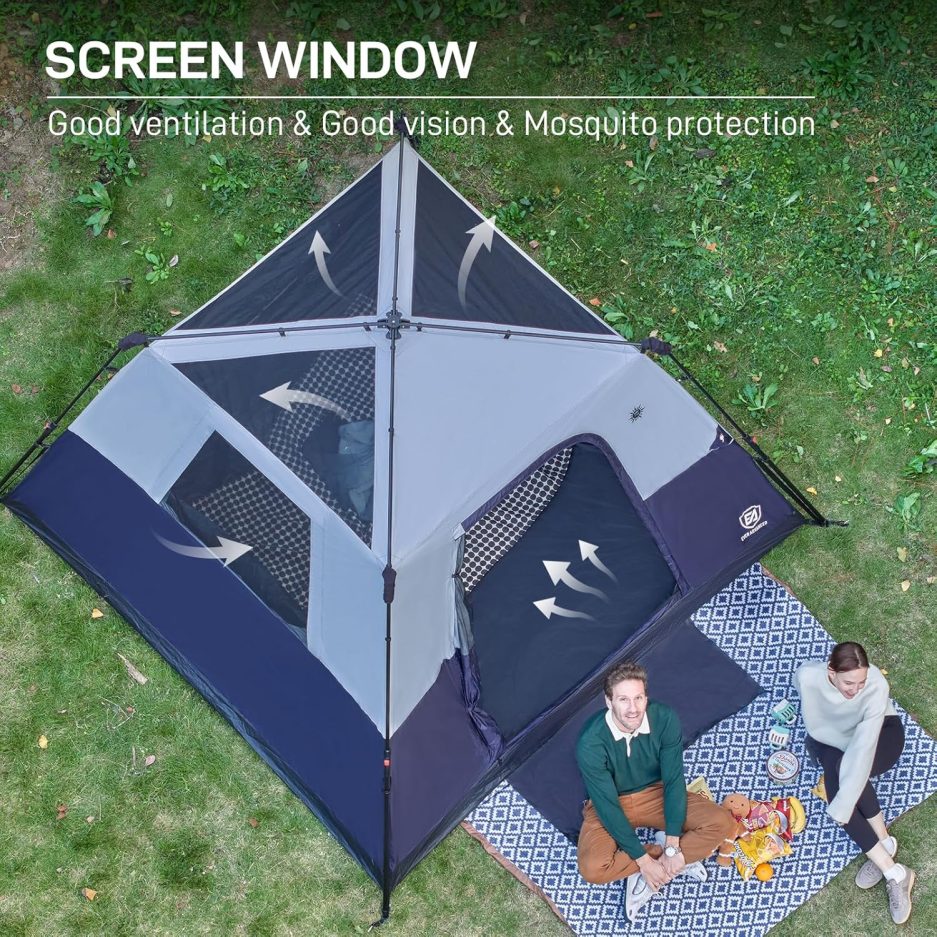 EVER ADVANCED 6 Person Blackout Camping Tent Instant Cabin Tents for Family with Rainfly, 60s Easy Setup, Water-Resistant - Image 4