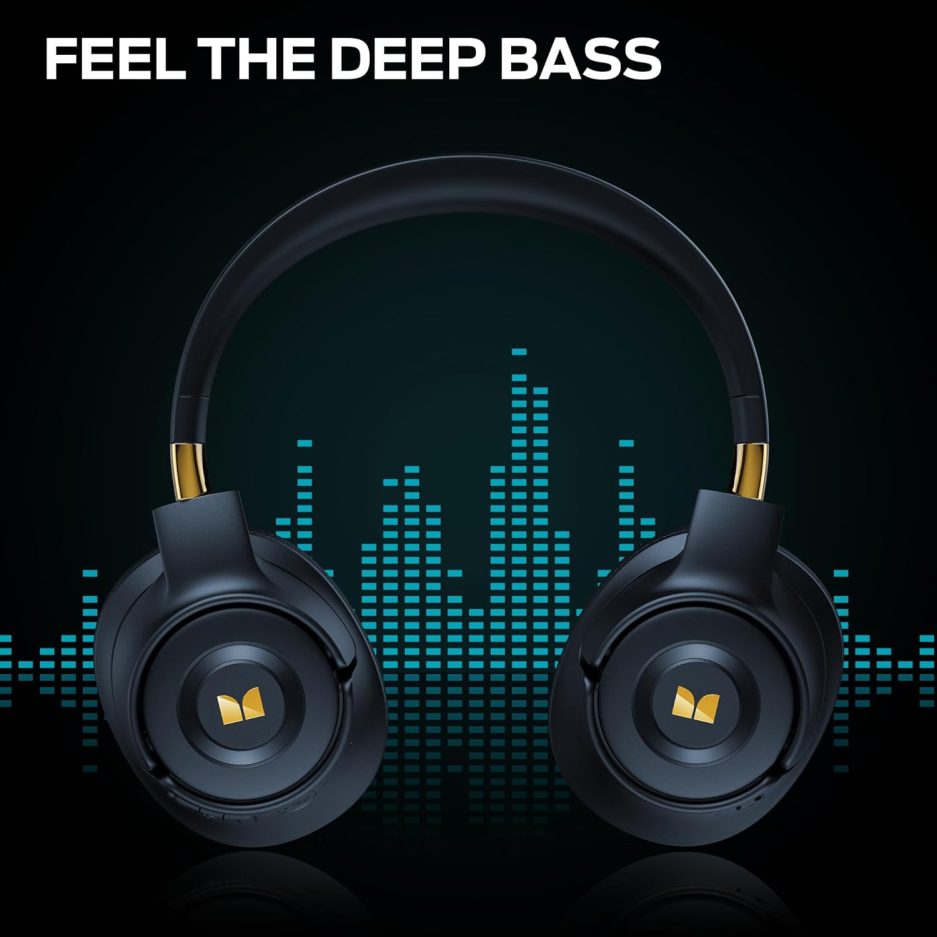 Monster Persona SE ANC Active Noise Cancelling Headphones, Over Ear Bluetooth Headphones Wireless, 60H Playtime, HiFi Stereo Audio, Deep Bass, Built-in Mic, Memory Foam Ear Cups for Home (Blue) - Image 7