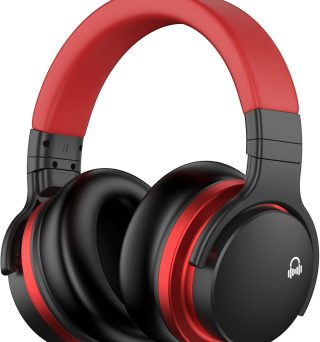 MOVSSOU E7 Active Noise Cancelling Headphones Bluetooth Headphones Wireless Headphones Over Ear with Microphone Deep Bass, Comfortable Protein Earpads, 30 Hours Playtime for Travel/Work, Black
