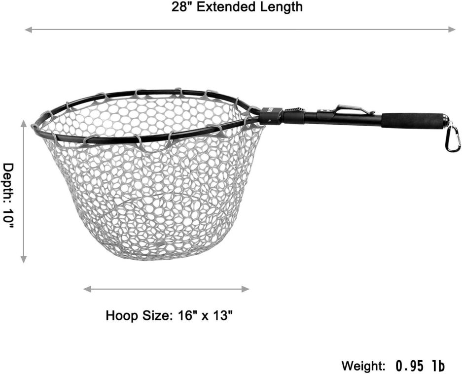 PLUSINNO Fly Fishing Net, Bass Trout Landing Net, Folding Fishing Nets Fresh Water, Safe Fish Catching or Releasing - Image 2
