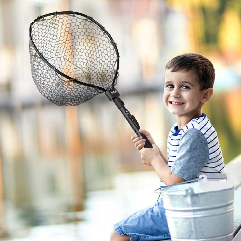 PLUSINNO Fly Fishing Net, Bass Trout Landing Net, Folding Fishing Nets Fresh Water, Safe Fish Catching or Releasing - Image 5