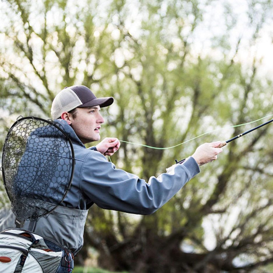 PLUSINNO Fly Fishing Net, Bass Trout Landing Net, Folding Fishing Nets Fresh Water, Safe Fish Catching or Releasing - Image 7